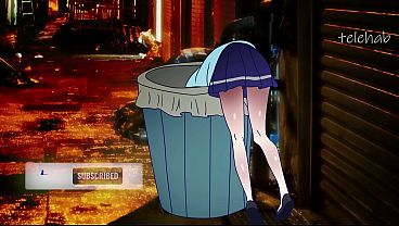The girl got stuck in the trash and got fucked by a guy ! Genshin Impact Anime